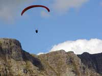 Para Glider jumping off Constantia Berg